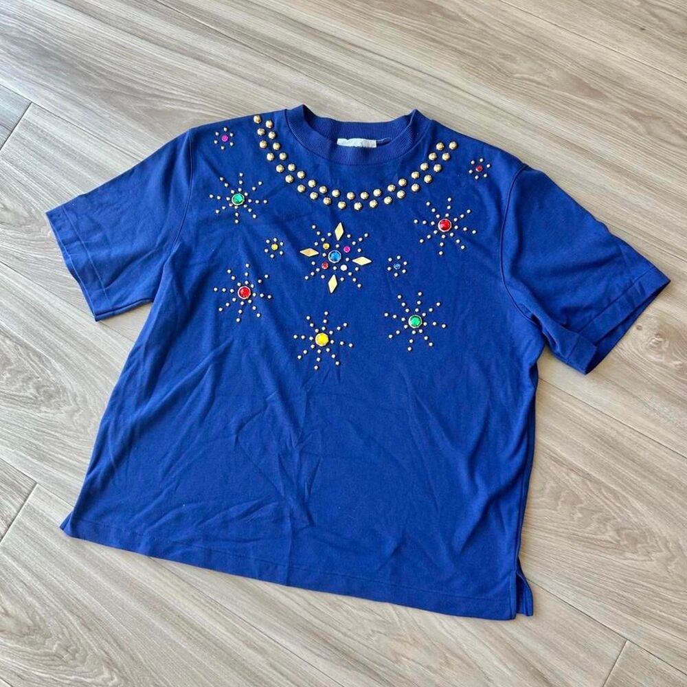 Alfred Dunner Women's Blue and Navy T-shirt